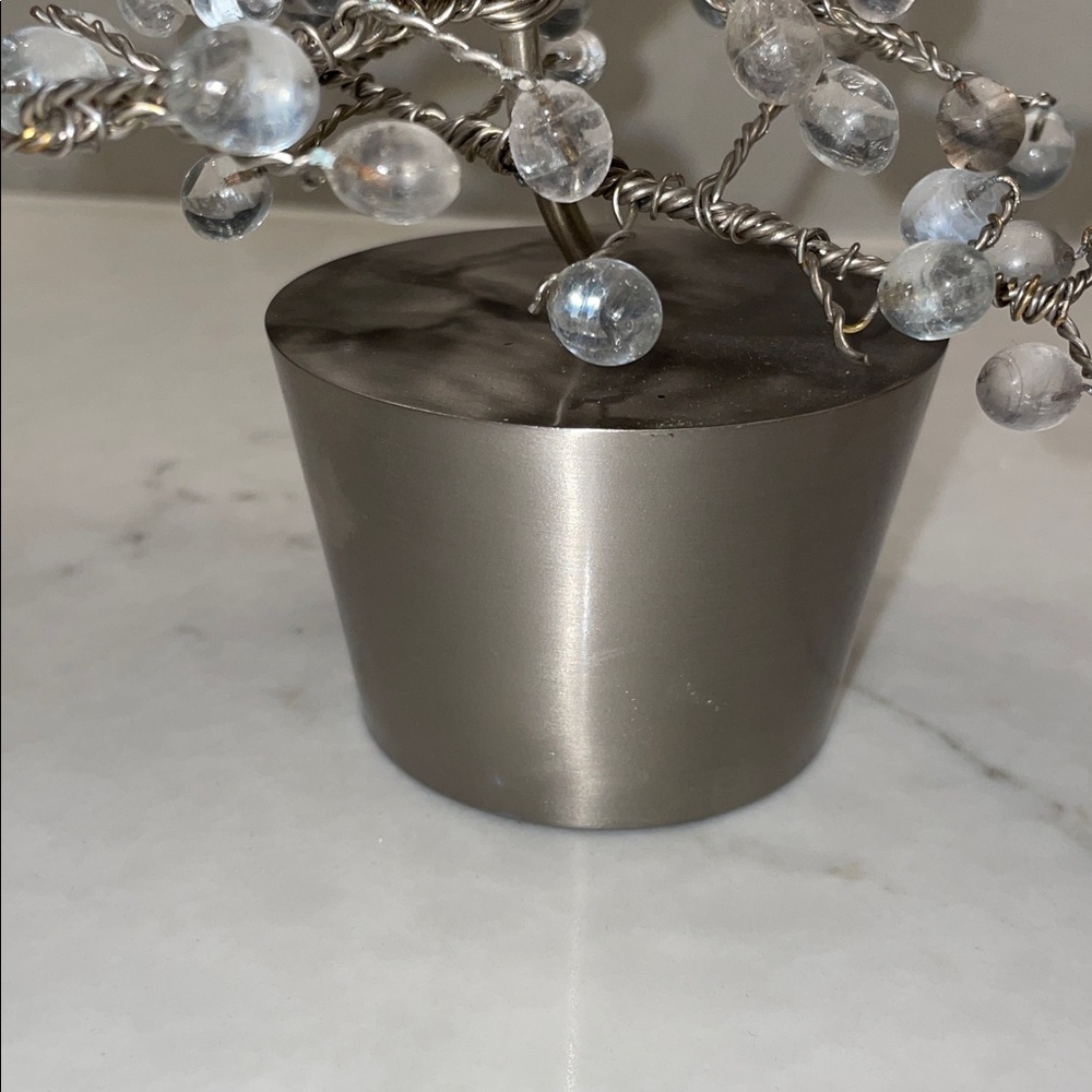 Crate & Barrel Silver Wire and Crystal Holiday Christmas Tree NWT - Picture 5 of 8